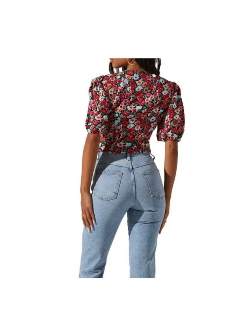 ASTR Floral Puff Sleeve Blouse - Picture 3 of 9